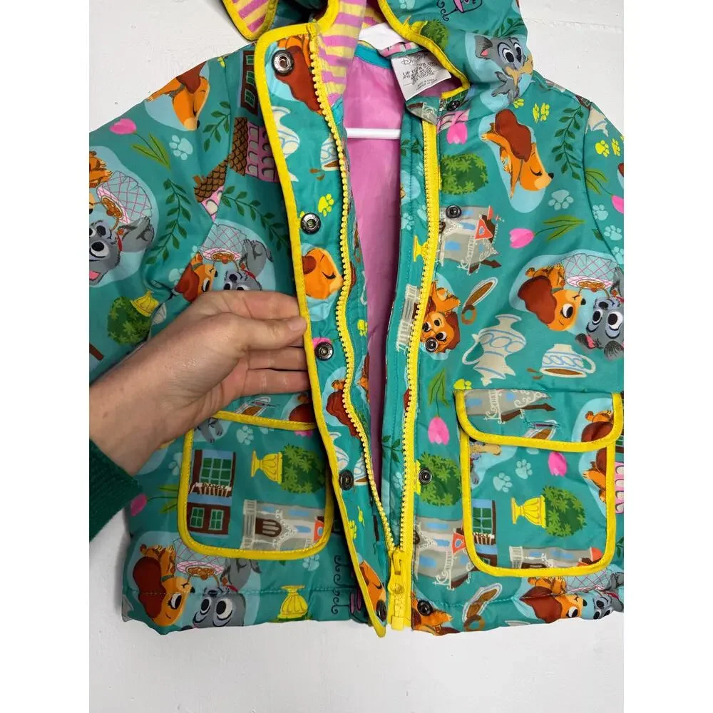Disney Zip up Hoodie / Jacket Lady and The Tramp Girl's Size 3 Green